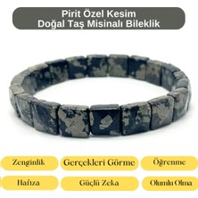Yıldız Doğal Taş Sertifikalı Pirit Köşeli Kesim Doğal Taş Roleks Bileklik
