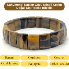 Yıldız Doğal Taş Sertifikalı Kaplan Gözü Köşeli Kesim Doğal Taş Roleks Bileklik