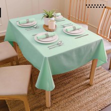 Meral Kurşun Collection Mint Keten Masa Örtüsü | Sıvı Geçirmez & Leke Tutmaz | Özel Ölçü Üretim | Oeko-Tex® 100