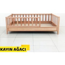 Bamy Doğal Kayın Ağacı Kemerli Montessori Karyola 80x160 cm