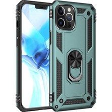 Fırsatkolik Mey Ithalat®   iPhone 12 Pro Max Kılıf Sofya Yüzüklü Silikon Kapak - Yeşil