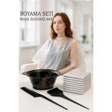 Sepetopia Saç Boyama Seti 3’lü ve Saç Boya Önlüğü Tarak, Seti Fırça, Boya Kabı ile Profesyonel Uyg