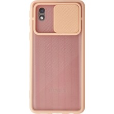 Fırsatkolik Galaxy A01 Core Kılıf Palm Buzlu Kamera Sürgülü Silikon - Pembe
