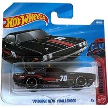Hot Wheels 70 Dodge Hemi Challenger Siyah Metal Gövde ile Gerçekçi Detaylar ve Özel Tasarım