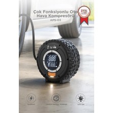 Torima Aps-03 Taşnabilir Araç Akü Takviyeli ,powerbank Destekli ,ışıklı Oto Hava Kompresörü