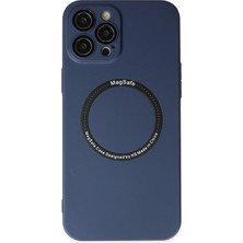 Fırsatkolik Mey Ithalat®   iPhone 12 Pro Kılıf Jack Magneticsafe Lens Silikon - Lacivert