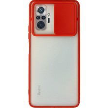 Fırsatkolik Redmi Note 10 Pro Kılıf Palm Buzlu Kamera Sürgülü Silikon - Kırmızı