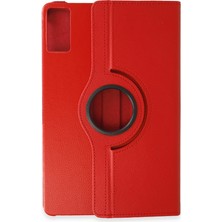 Fırsatkolik Redmi Pad Se Kılıf 360 Tablet Deri Kılıf - Kırmızı