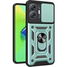 Fırsatkolik Mey Ithalat®  Infinix Hot 30 5g Kılıf Pars Lens Yüzüklü Silikon - Yeşil