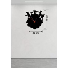 Fırsatkolik Mey Ithalat® Rock Band ve Müzik Temalı Ahşap Duvar Saati - 40X40 cm Lazer Kesim