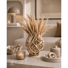 Triora Design Organik Form Dekoratif Vazo – Modern 3D Tasarım Pampas Vazosu