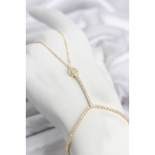 Callerrons Accessories Gold Renk Pirinç Zirkon Taşlı Damla Model Şahmeran - EBJ260612W44010