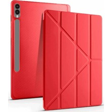 Fırsatkolik Mey Ithalat®  Samsung Galaxy X610 Tab S9 Fe Plus 12.4 Kılıf Kalemlikli Mars Tablet Kılıfı - Kırmızı