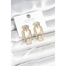 Pirinç Gold Renk Vintage Kadın Küpe