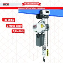 Shun Caraskal Vinç Elektrikli 4 Haraketli 3 Ton 6 Metre