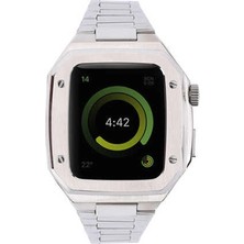 Fırsatkolik Mey Ithalat®   Watch 44MM Metal Petek Kasalı Kordon - Gümüş