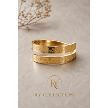 Ry Collections Ayet-El Kürsi Dua Yazılı Kadın Ayarlanabilir Yüzük
