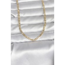 cm 14K Gold Renk Lazer Kesim Zincirli Model 60 cm Kadın Kolye