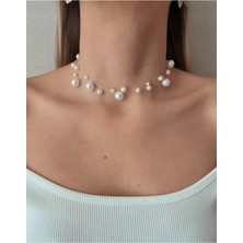 Ravinity Irili Ufaklı Inci Kolye Hem Günlük Hem Şık Söz Nişan Nikah Kolyesi