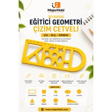Major Hobi Eğitici Geometri Çizim Cetveli  Çocuklar İçin Şekilli Ölçüm Şablonu
