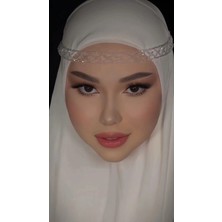Ravinity Kristal Boncuklu x Model Çapraz Tasarım Gelin Başı Tacı Kristal Saç Aksesuarı