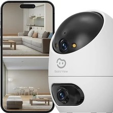 Beansview 2k + 2k (3mp + 3mp) Çift Lens Akıllı Iç Mekan Wi-Fi Güvenlik Kamerası