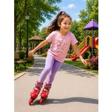 Arlina Home Kids Ön Tekerlekler LED Işıklı Ayarlanabilir Pro Paten Kırmızı 35-38