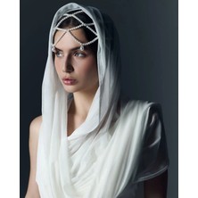 Ravinity Modern Zarif Şık Gelin Saç Aksesuarı Krem Inci Boncuklu Nikah Söz Nişan Aksesuarı