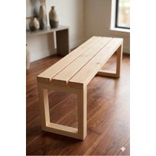 Has Aks Orman Ladin Masif Ahşap Bank Tabure 30X100X42 cm Naturel V2