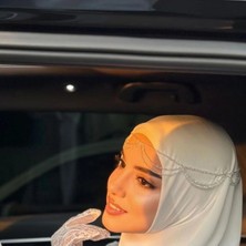 Ravinity Ayarlanabilir Saç Aksesuarı Tesettüre Uyumlu Kristal Gelin Tacı