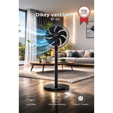 Torima Vantilatör 7 Pervaneli 3 Kademeli Kumandalı Dijital Ekranlı Ayaklı 16 Inc 60W Fan SF02 Siyah