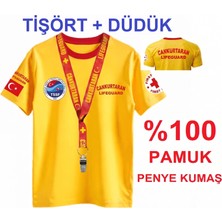 Marten Lıfeguard Tssf Logolu Nefes Alan Kumaş Cankurtaran Pamuklu Penye 0 Yaka T-Shirt-Düdük Set