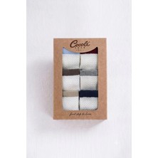 Cocole Socks Erkek Bebek Soket Çorabı Kraft Kutulu 6'lı Set Pamuklu 0-1 Yaş Kabartmalı