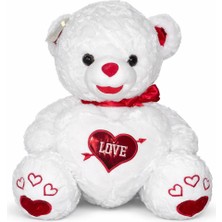Ziventa 40 cm Peluş Ayıcık Sevgililer Günü & Çocuklar Için Özel Hediye Love Kalpli Yumuşak Dolgulu Oyuncak