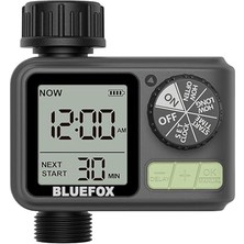 Odea Bluefox Dijital Sulama Zamanlayıcı – Programlanabilir Bahçe Sulama Cihazı, Otomatik Hortum & Musluk Tipi Timer, LCD Ekran, Manuel Mod + Raindelay, 3/4 Bağlantı, Pilli Dış Mekan Sulama Kontrol Cihazı
