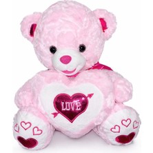 Ziventa 40 cm Peluş Ayıcık Sevgililer Günü & Çocuklar Için Özel Hediye Love Kalpli Yumuşak Dolgulu Oyuncak