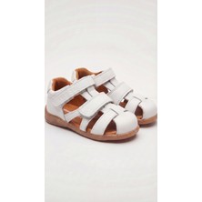 Pufien Çocuk Hakiki Deri Sandalet, Ortopedik Tabanlı, Kaydırmaz Kauçuk Taban, Cırt Cırtlı Unisex Premium