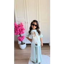 Rüya Kids Kız Çocuk Oysho Kumaş Takılıp Çıkarılabilir Aksesuarlı Alt Üst 2 Li Yazlık Takım