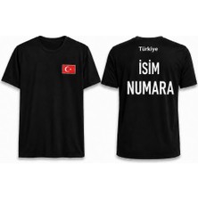 Sidas Özel Isim Yazılır Türkiye Armalı Özel Üretim  Siyah Yetişkin Forma
