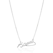 Oya Silver Kemal Atatürk Imzalı Gümüş Kolye 3.5x0.8 cm [OYOT364]