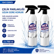 Mixpower Çelik Parlatıcı 750 ml x 2 Adet Sprey Çelik Yüzey Parlatıcı Etkili Parlatma