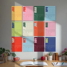 Bi'aldım Tarihsiz Aylık Planlayıcı Takvim, Retro Organizer Planlayıcı