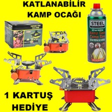 Mrt Bilişim Portatif Kamp Ocağı - Tek Gözlü Manyetolu Piknik Ocağı - Kartuşlu Mini Ocak Kendinden Çakmaklı 1 Gaz Hediyeli