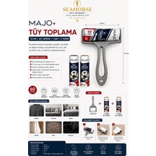 Majo Tüy Toplama Rulosu Seti Yatay (1 Sap + 2 Yedek Rulo) 10 cm – 180 Yaprak