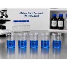Labolist Beher Cam Dereceli 25 ml  5 Adet