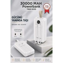 Torima Powerbank Dijital Göstergeli 2 Çıkışlı 30.000 Mah Taşınabilir Hızlı Şarj Aleti TRM1035 Beyaz