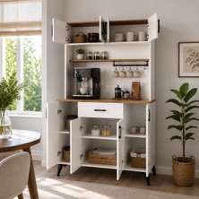 Bangu Kahve Köşesi Dolabı ( Derinlik 47 cm ) Çok Amaçlı Mutfak Dolabı Çekmeceli Raflı Coffee Bar Ünitesi BKDM0035