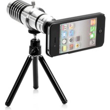 MiraLive Iphone5,5s,i̇phone4.4s Için Alüminyum 14X Optik Zoom Yakından Görüntü Çekme Dürbün