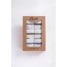 Cocole Socks Erkek Bebek Soket Çorabı Kraft Kutulu 6'lı Set Pamuklu 0-1 Yaş Bilek Detaylı