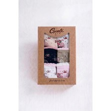 Cocole Socks Kız Bebek Soket Çorabı Kraft Kutulu 6'lı Set Pamuklu 0-1 Çiçek & Bisiklet Temalı